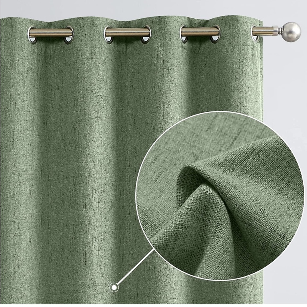 (1) black out SAGE green curtain
